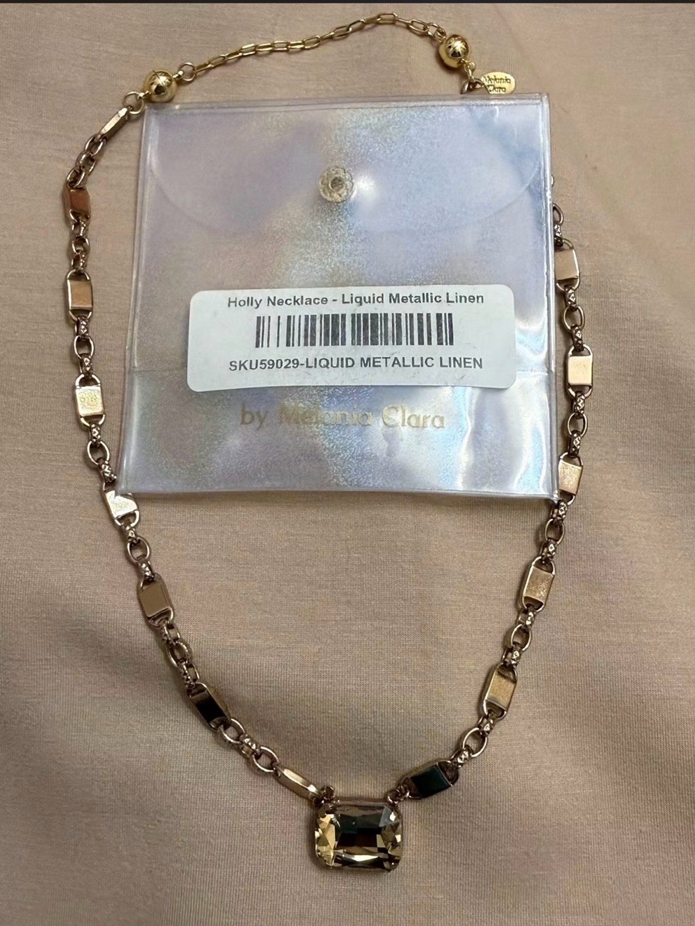 Holly Liquid Metallic Linen Necklace - Gold Tone